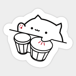 Bongo Cat Viral Music Cute Cat Meme Sticker